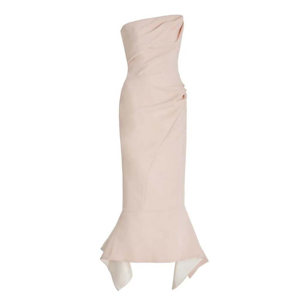 Maticevski - Suffix Strapless Blush Crepe Midi Dress - AU 8